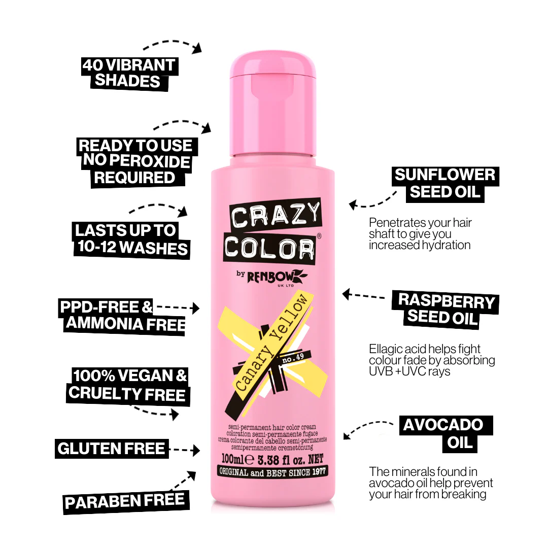 Canary Yellow Crazy Color 100ml - Image 2