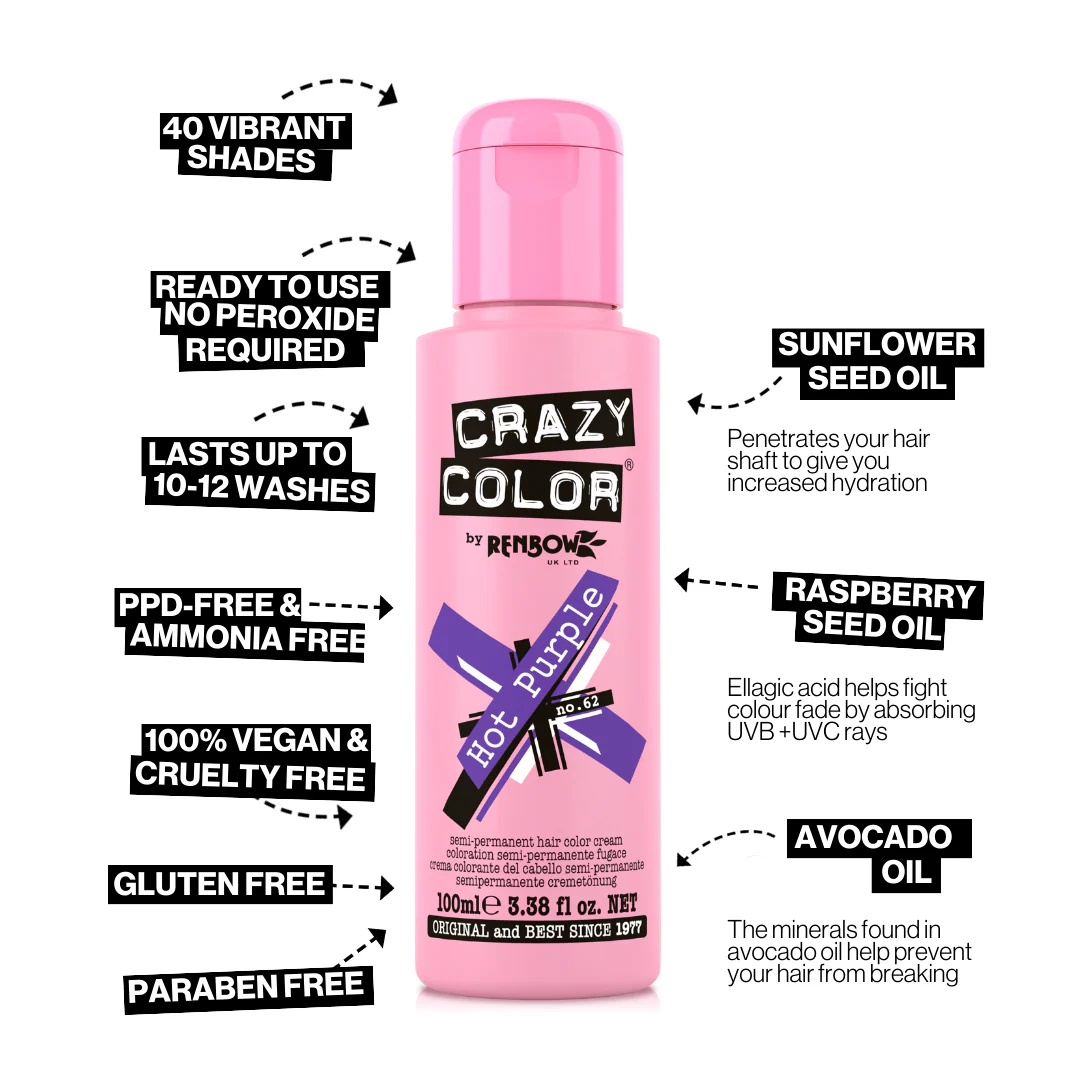 Hot Purple Crazy Color 100ml - Image 2
