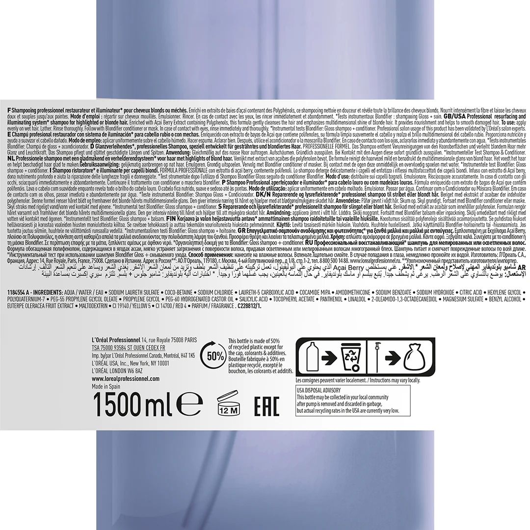 L'Oréal Serie Expert Blondifier Shampoo 1.5 Litres - Image 2