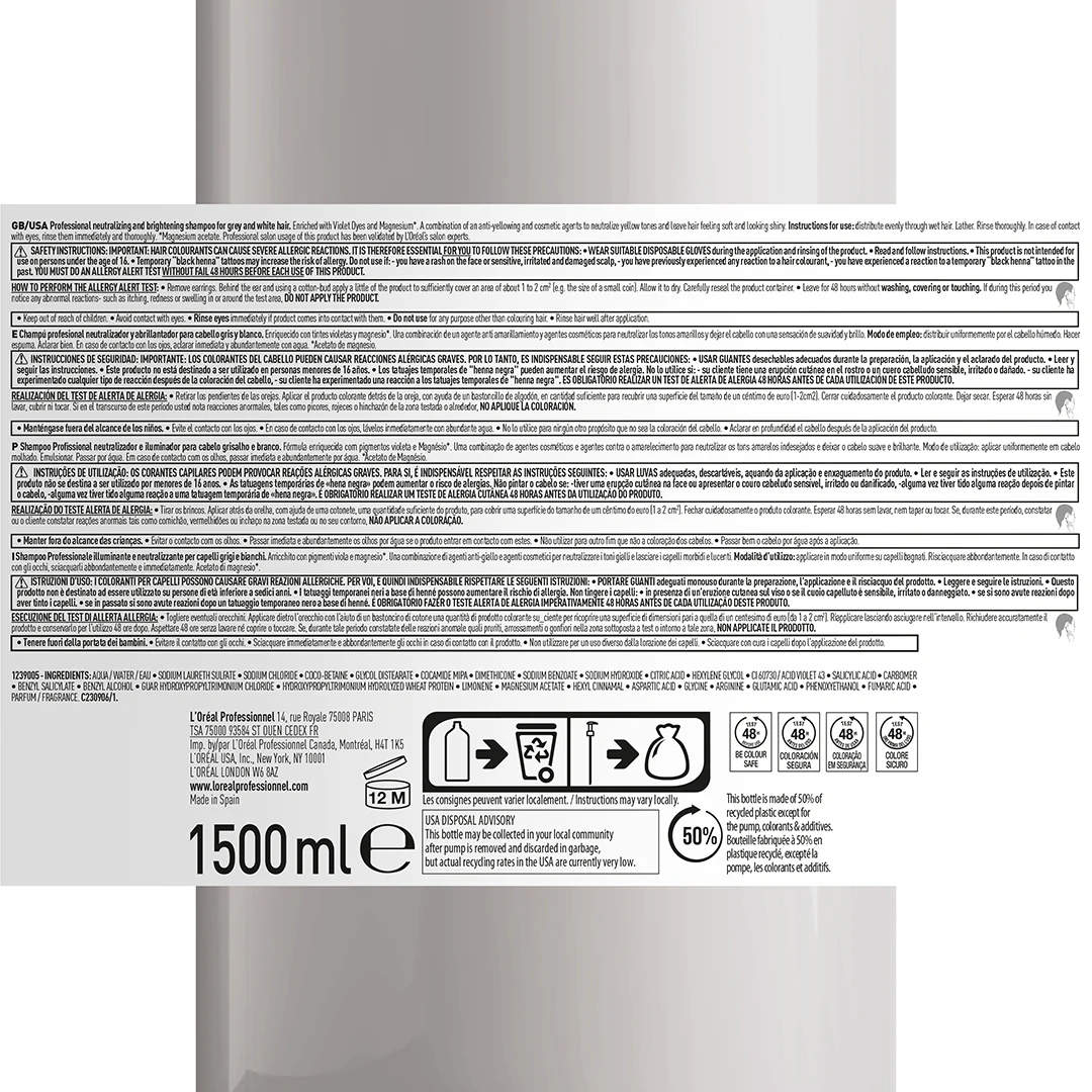 L'Oréal Serie Expert Silver Shampoo 1.5L - Image 6