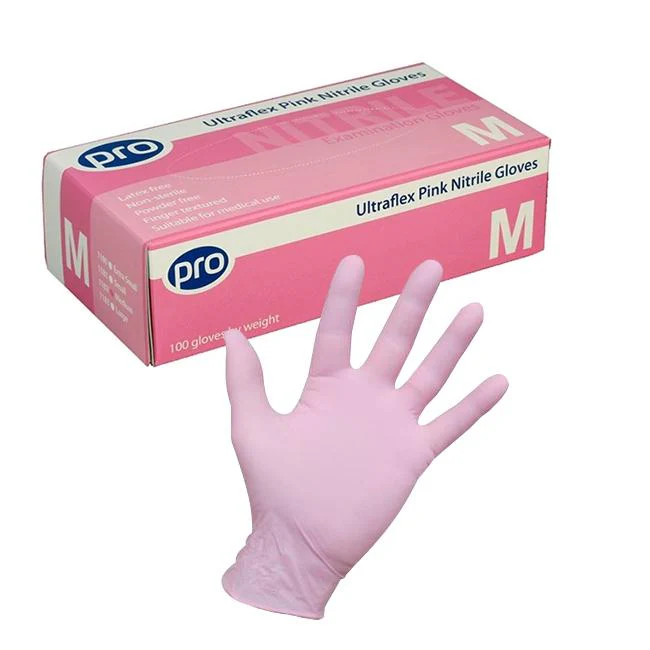 Nitrile Disposable Gloves Pink x 100 - Image 2